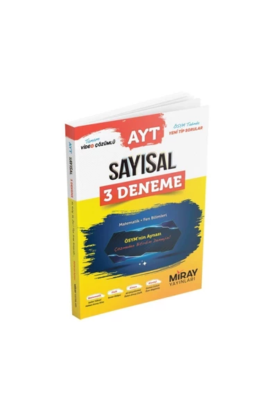 Aydın Yayınları Miray AYT Sayısal 3 Deneme Matematik-Fen Bilimleri