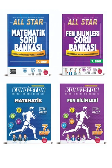 Newton Yayınları 7.sınıf Matematik, Fen Bilimleri All Star Soru Bankası Kondisyon Deneme Seti Hediyeli