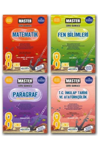 Okyanus Yayınları 8.sınıf Lgs Master 4'lü Soru Bankası Seti - 2023-2024 Lgs Kitapları