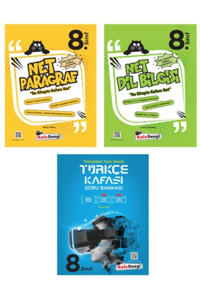 Kafa Dengi Yayınları Kafadengi Yayınları 8. Sınıf Türkçe + Net Paragraf + Net Dilbilgisi Soru Bankası