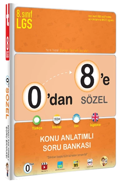 Tonguç Akademi 8.sınıf 0 Dan 8 E Sözel Tüm Dersler Konu Anlatımlı Soru Bankası