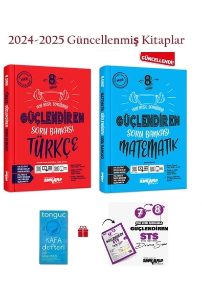 Ankara Yayıncılık 8. Sınıf Lgs Türkçe ve Matematik Güçlendiren Soru Bankası+Seviye Tespit Sınavı+Kafa Defter 2024-2025
