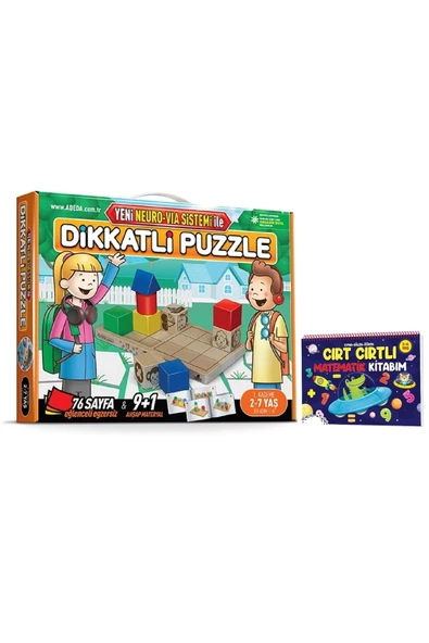 Adeda Yayınları 2-7 Yaş Dikkatli Puzzle Ve 3-6 Yaş Cırt Cırtlı Matematik Etkinlik Kitabım Seti