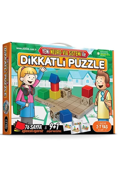 Adeda Yayınları Dikkatli Puzzle 1. Kademe 2 - 7 Yaş - Yeni Neuro Via Sistemi İle / Adeda Yayınları / 9786056903564