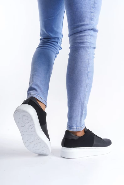 Boost Bağcıklı Cilt Süet Erkek Günlük Sneaker Ayakkabı BT Siyah - 3