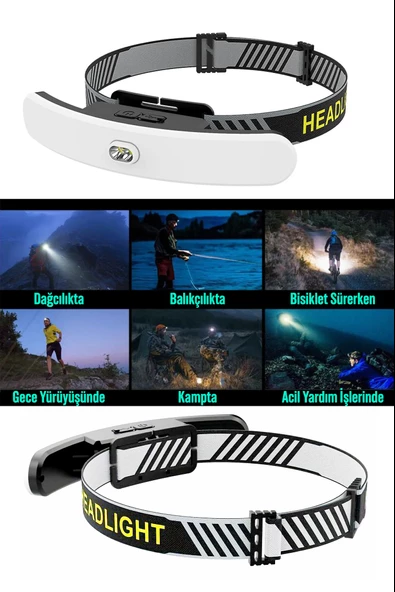 Pro USB Şarjlı Kafa Lambası 2000 Lümen 38 LED Geniş Açı Kamp Lambası Avcı Balıkçı Kafa Feneri 5401 - 6