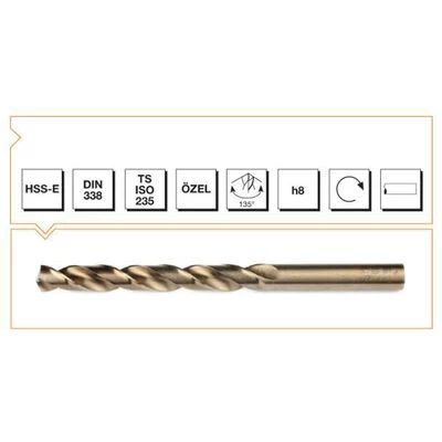 Makina Takım HSSE DIN 338 RN Altın Seri Matkap Ucu 17.5 mm-MTE B00005001750