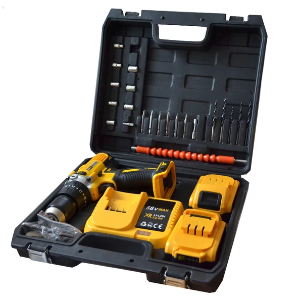 88vf (Çelik Gövdeli) Darbeli Şarjlı Vidalama Matkap Seti EEA102 - 6