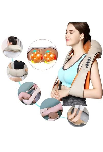 Ovmalı Asmalı Boyun Sırt Ve Vücut Masajı Güçlü Ovmalı Masaj Masaj Kemeri Bel Boyun Sırt Masaj Aleti - 4