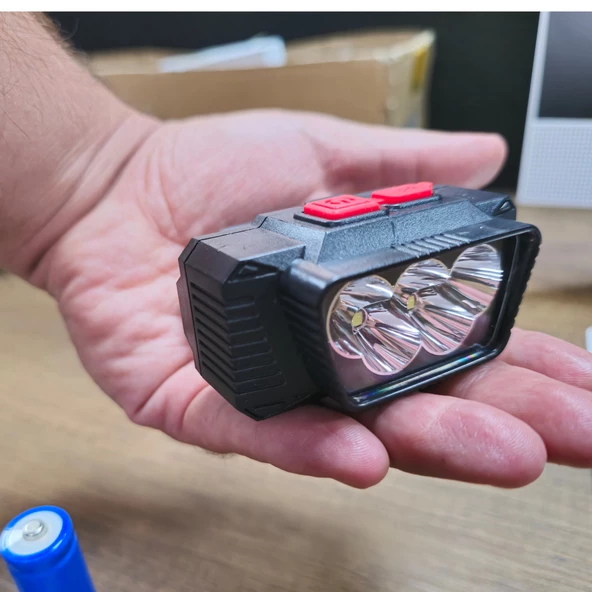 5 ledli lityum pilli typ-c şarj girişli kafa feneri - 4