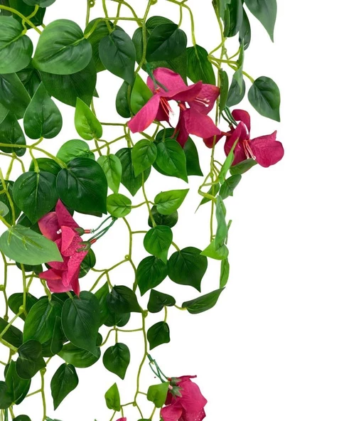 Nettenevime Yapay Çiçek Saksıda Fuşya Begonvil Çiçeği 9 Dallı 100cm Sarkan Çiçek - Resim 4