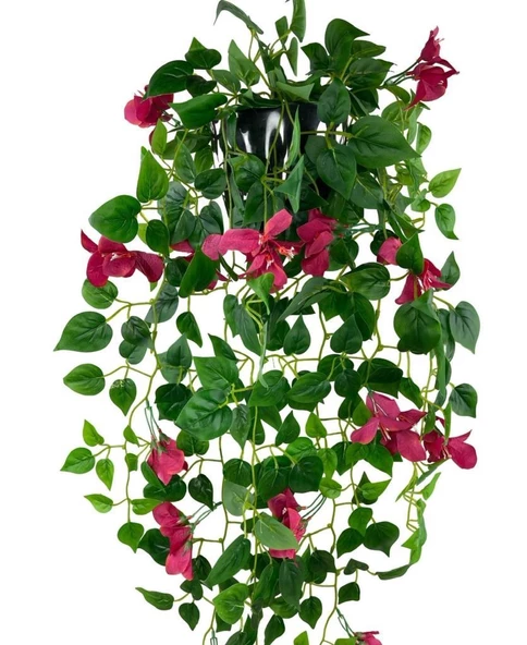 Nettenevime Yapay Çiçek Saksıda Fuşya Begonvil Çiçeği 9 Dallı 100cm Sarkan Çiçek - Resim 2