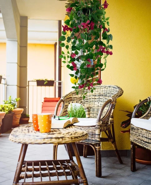 Nettenevime Yapay Çiçek Saksıda Fuşya Begonvil Çiçeği 9 Dallı 100cm Sarkan Çiçek - Resim 6