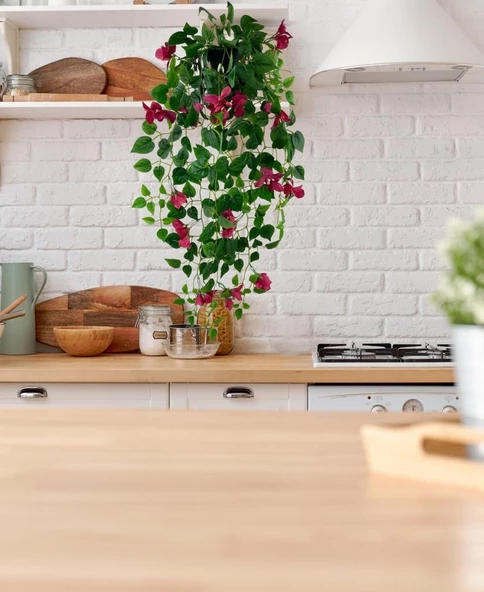 Nettenevime Yapay Çiçek Saksıda Fuşya Begonvil Çiçeği 9 Dallı 100cm Sarkan Çiçek - Resim 8