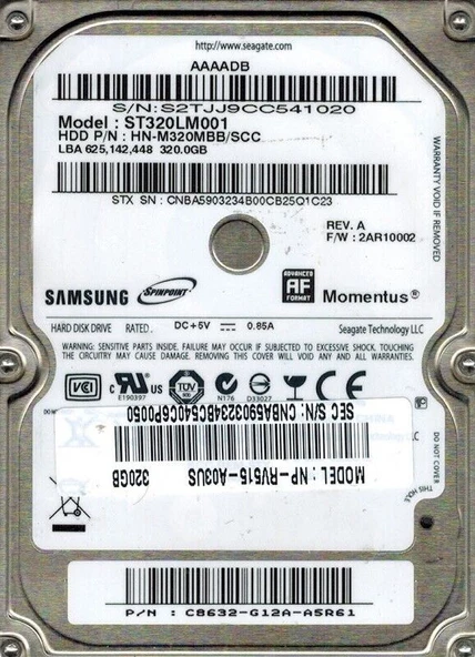 320GB SAMSUNG ST320LM001 HARDDİSK