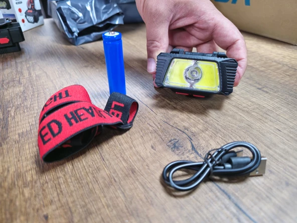 5 farklı moda sahip 18650 68000mah lityum pilli şarj edilebilir suya karşı dayanıklı kafa feneri - 4