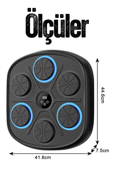 Boks Eğitim Makinesi Sayaçlı RGB Işıklı Bluetooth Müzik Çalar Box Egzersiz Elektronik Kum Torbası - 5