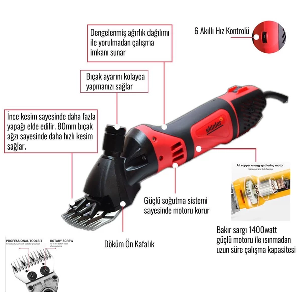 Professional EEA143 Koyun Keçi Kırkma Makinesi - 2