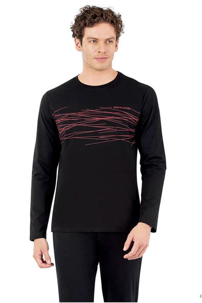 Pierre Cardin 6061 Erkek Uzun Kollu Bisiklet Yaka Pijama Takımı - 2