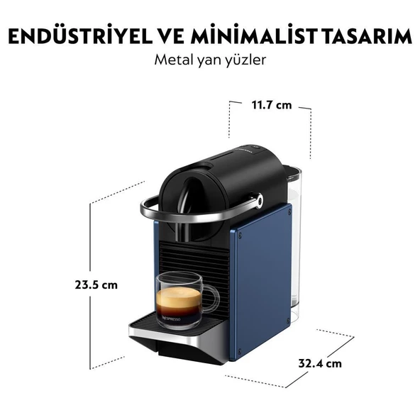 Nespresso D62 Pixie Kahve Makinesi,Mavi - 2