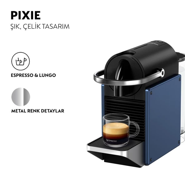 Nespresso D62 Pixie Kahve Makinesi,Mavi - 3