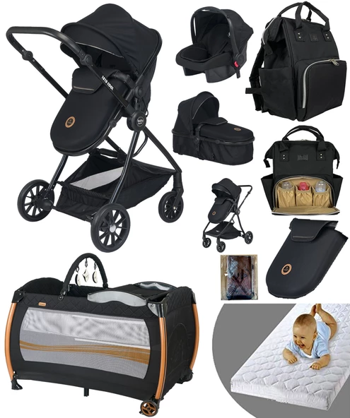 Baby Home 9 In 1 Full Takım Set 1010 Travel Sistem Bebek Arabası 560 Bebek Oyun Parkı Yatak Beşik - 3