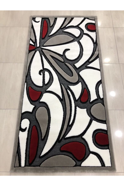 Jade 97x200 Z028-03 Gri Kırmızı Beyaz 2 Metre Yolluk ürün görseli