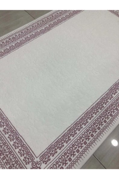 Verda T 1187 Beyaz 150x230 Pudra Pembe 4 M2 Halı ! - 3