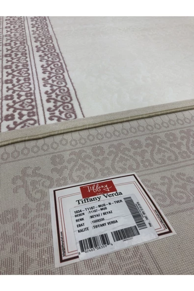 Verda T 1187 Beyaz 150x230 Pudra Pembe 4 M2 Halı ! - 6