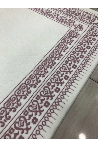 Verda T 1187 Beyaz 150x230 Pudra Pembe 4 M2 Halı ! - 4