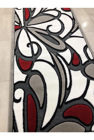 Jade 97x200 Z028-03 Gri Kırmızı Beyaz 2 Metre Yolluk - Resim 2