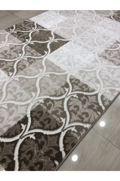 Halı Divina  Vizon Krem Kareli 150x233  4 M2 Halı ! - 6