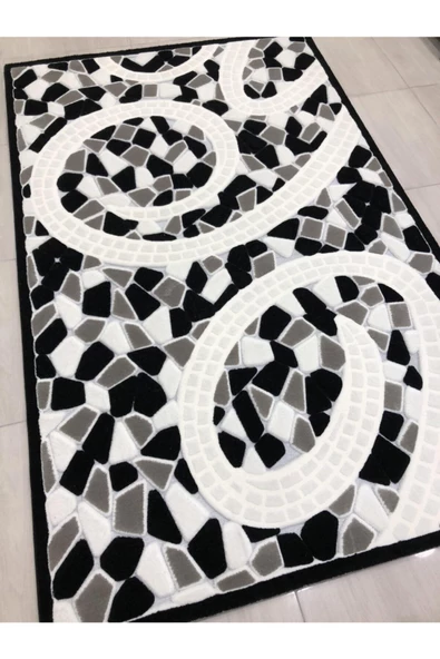Siyah Beyaz Jade Halı 0024-03 - Resim 2