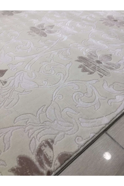 Ezo 0767 A  Beyaz Pudra 4 M2 Halı  165 x 230 - Resim 5