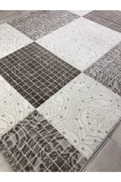 Troya Vizon Krem Halı 0731 A 165x230  4 M2 - 5