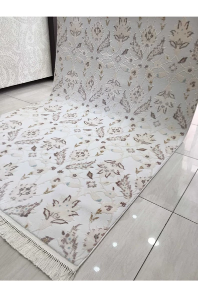 Adonis  Beyaz Turkuaz Vizon  Halı 4 m2 160x230 0761 - Resim 6