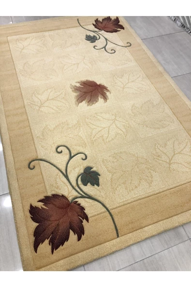 Truva 634 Bej 150x234 Krem Yün Halı 4 m2 - Resim 4