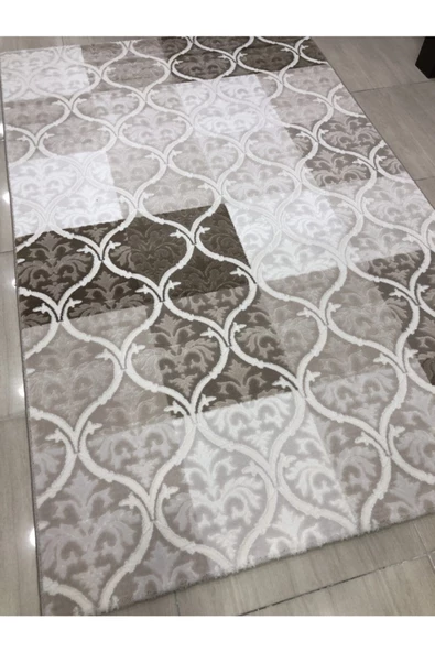 Halı Divina Vizon Krem Kareli 150x233 4 M2 Halı ! - 4