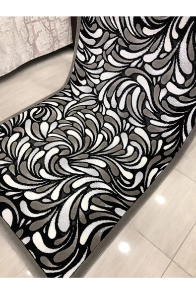 Gri Siyah Beyaz Jade Halı Z 012-02 - Resim 7