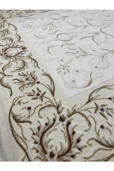 Simirna 0031 A 165x230 Krem Mürdüm 4m2 Halı - Resim 5