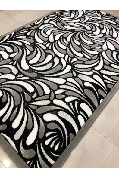 Gri Siyah Beyaz Jade Halı Z 012-02 - Resim 5