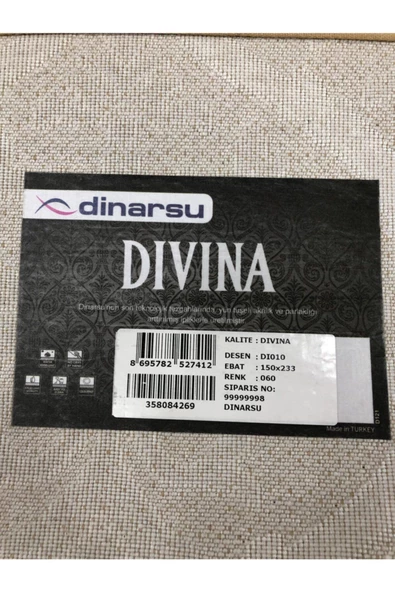 Halı Divina  Vizon Krem Kareli 150x233  4 M2 Halı ! - 7