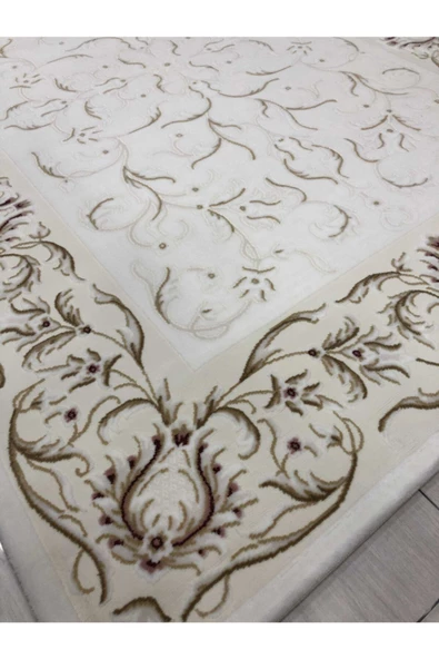 Simirna 0031 A 165x230 Krem Mürdüm 4m2 Halı - Resim 4