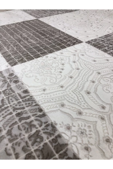 Troya Vizon Krem Halı 0731 A 165x230  4 M2 - 8