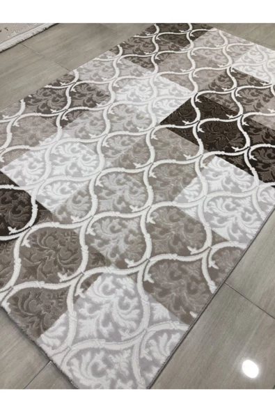 Halı Divina  Vizon Krem Kareli 150x233  4 M2 Halı ! - 3