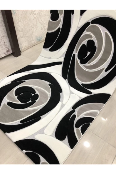 Jade Je 0018-03 Siyah Beyaz Halı - Resim 8