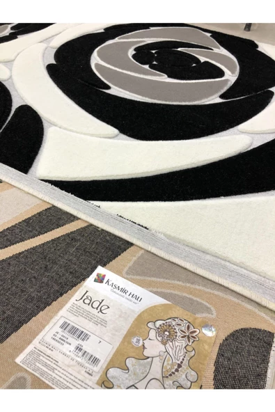 Jade Je 0018-03 Siyah Beyaz Halı - Resim 7