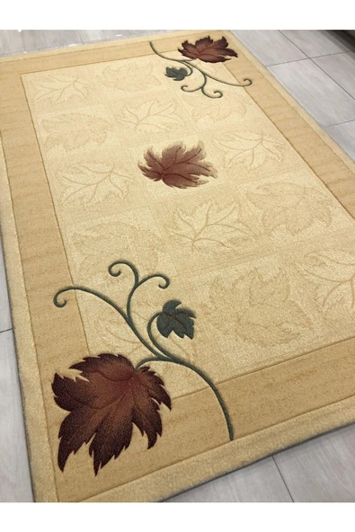 Truva 634 Bej 150x234 Krem Yün Halı 4 m2 - Resim 2