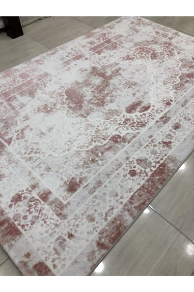 Halı Divina 150x233 Dı-012 Pudra Pembe Beyaz 4 M2 Halı ! - Resim 3
