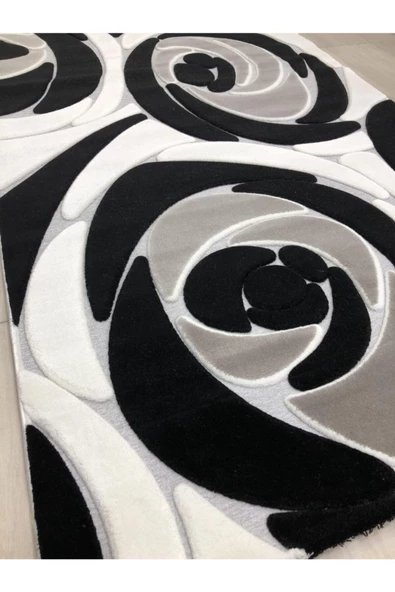 Jade Je 0018-03 Siyah Beyaz Halı - Resim 6